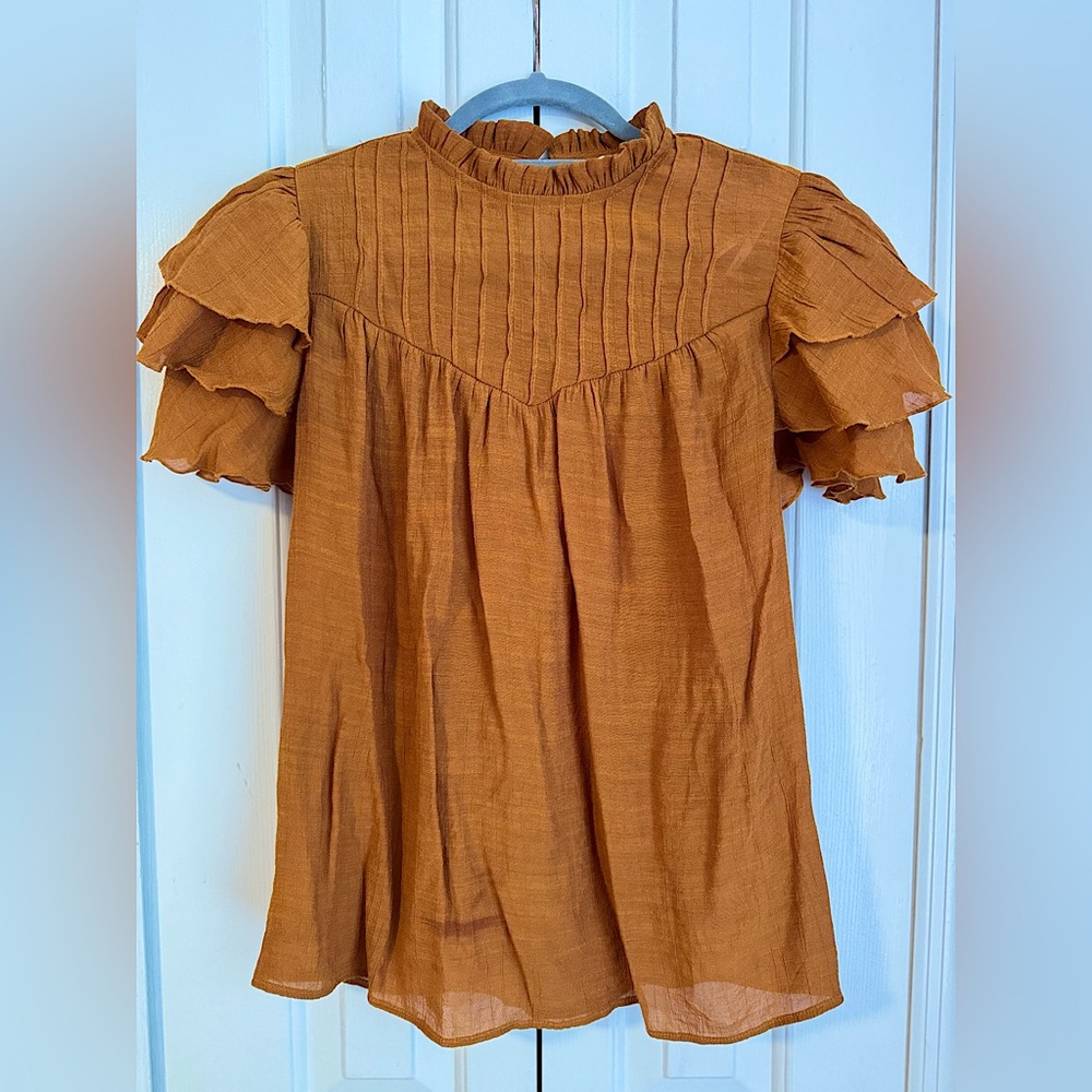 Nanette Lepore Ruffled short sleeved Blouse